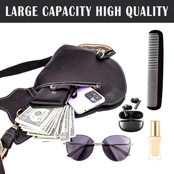 Unisex Cat Crossbody Bag Artificial Leather Adjustable Strap Casual Use - Picture 5 of 7